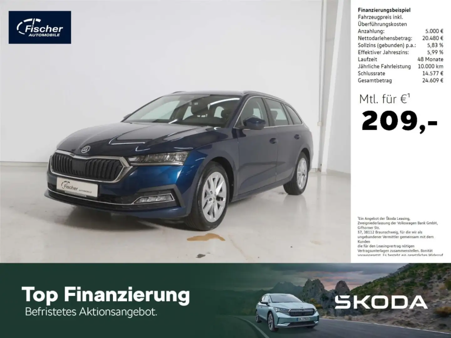 Skoda Octavia Combi 1.5 TSI e-TEC Style DSG LED/NAV/SH Blau - 1