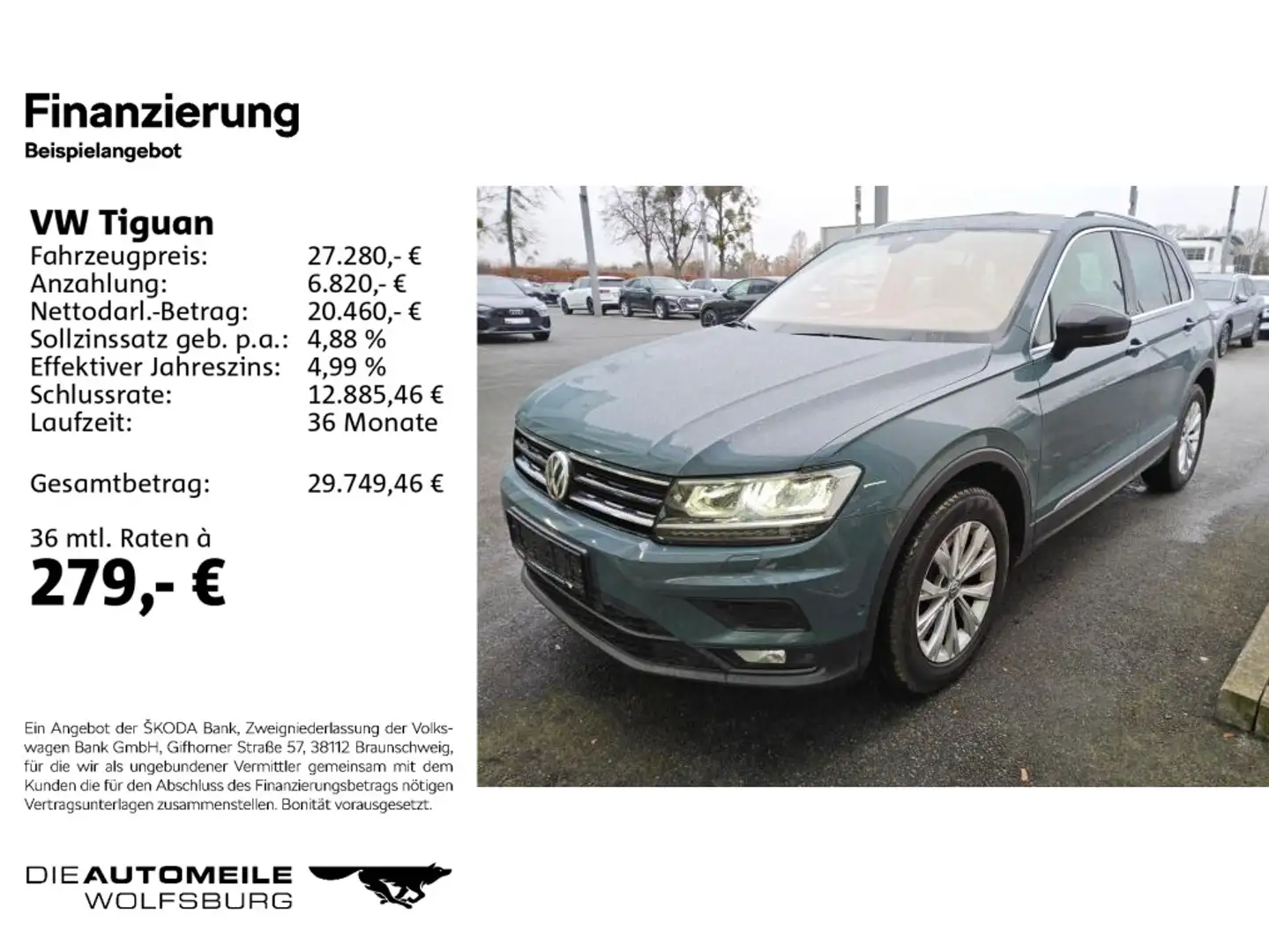 Volkswagen Tiguan 2.0 TDI 4Motion DSG IQ.DRIVE Pano/AHK/Are Blau - 2