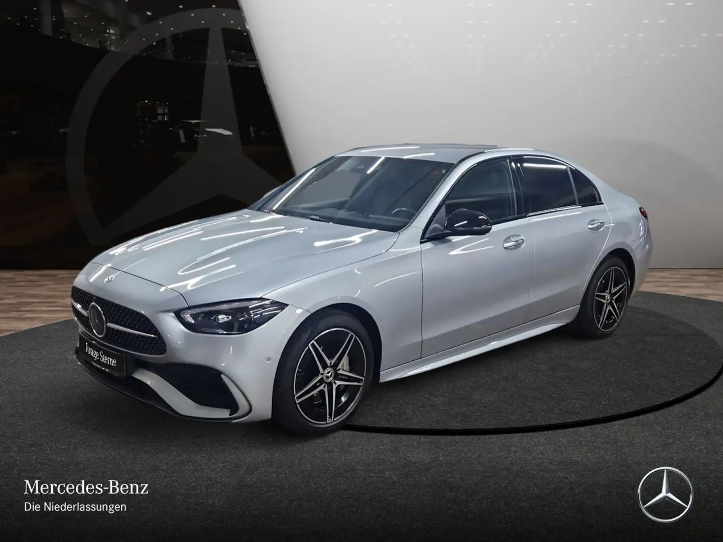 Mercedes-Benz C 180 AMG+NIGHT+AHK+SITZKLIMA+KEYLESS+9G Silber - 2