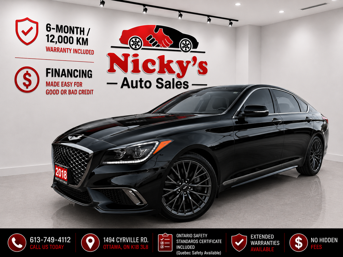 2018 Genesis G80 3.3T SPORT AWD - PANO ROOF - NAVI - R.CAMERA!