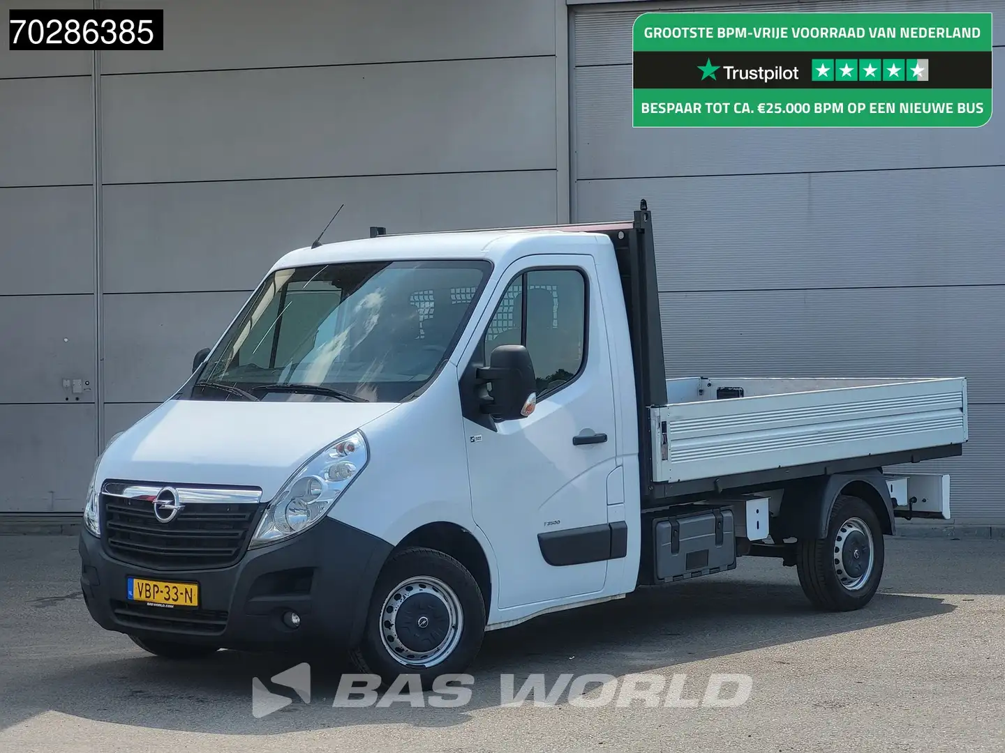 Opel Movano 170PK Open Laadbak Trekhaak Navi Airco Cruise Euro Wit - 1