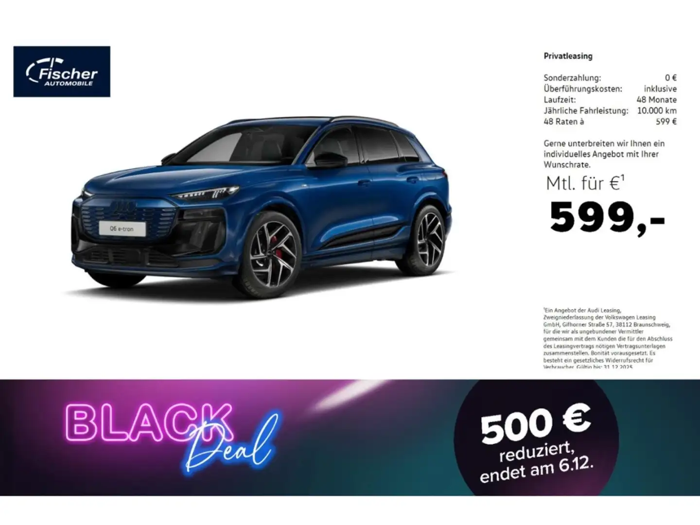 Audi Q6 e-tron SUV S line P-Dach/21''/Tech+ Blau - 1