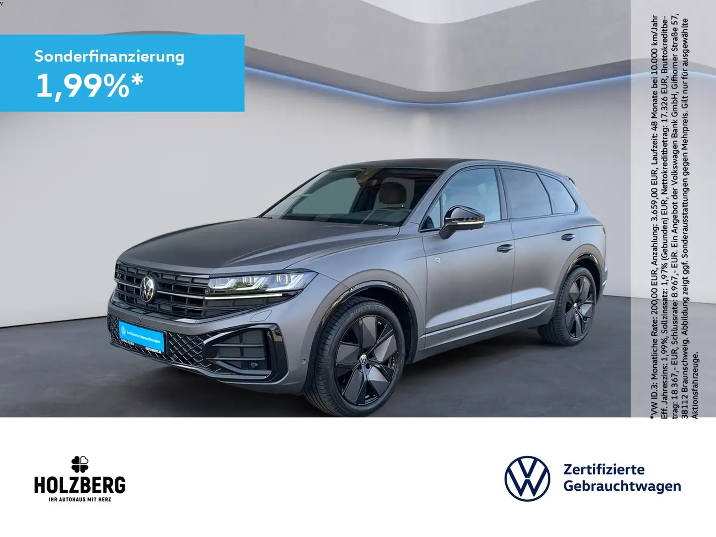 Volkswagen Touareg 3.0 TDI R-Line LUFT+STHZ+AreaView+BlackStyle Gris - 1