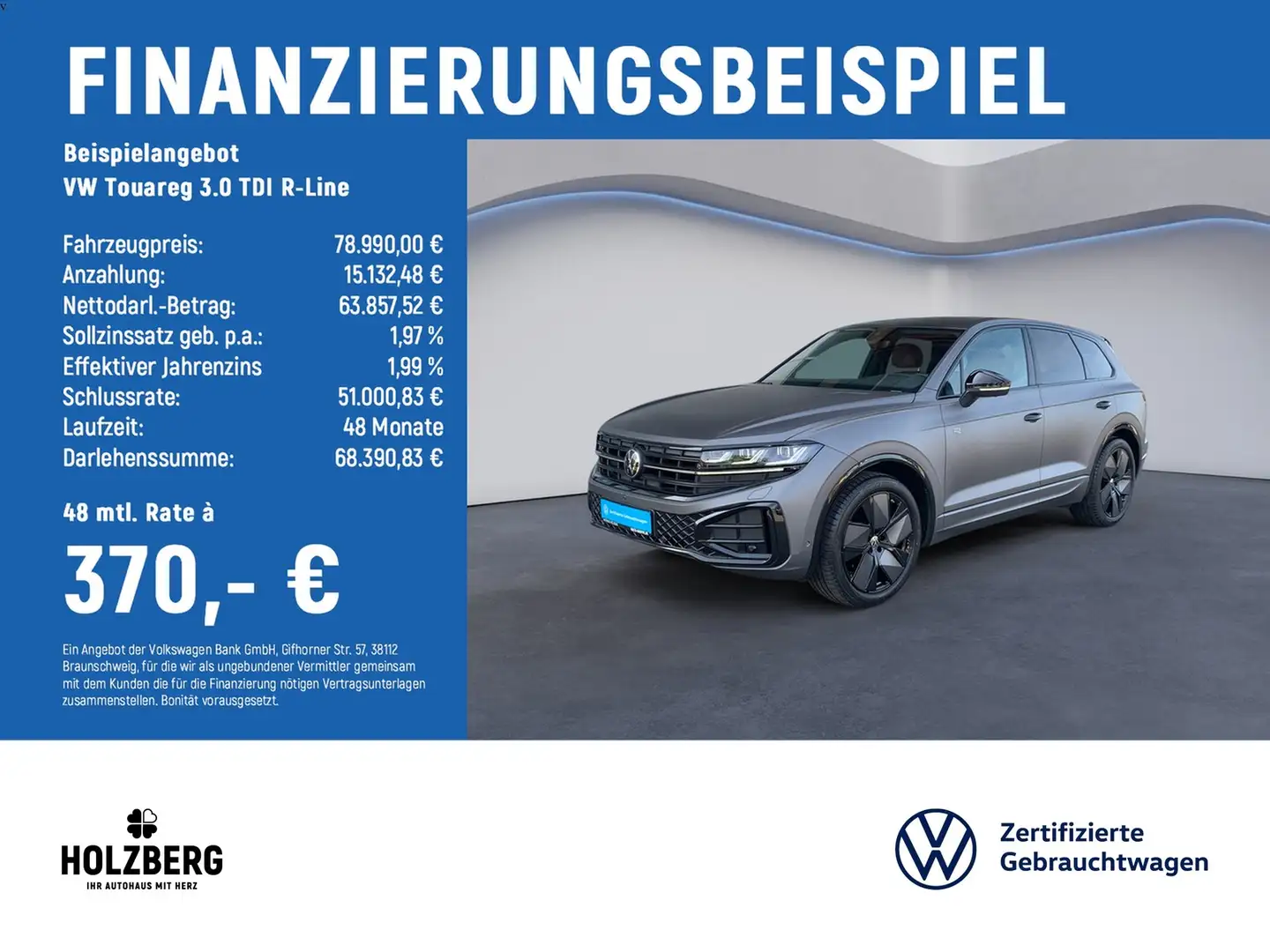 Volkswagen Touareg 3.0 TDI R-Line LUFT+STHZ+AreaView+BlackStyle Gris - 2