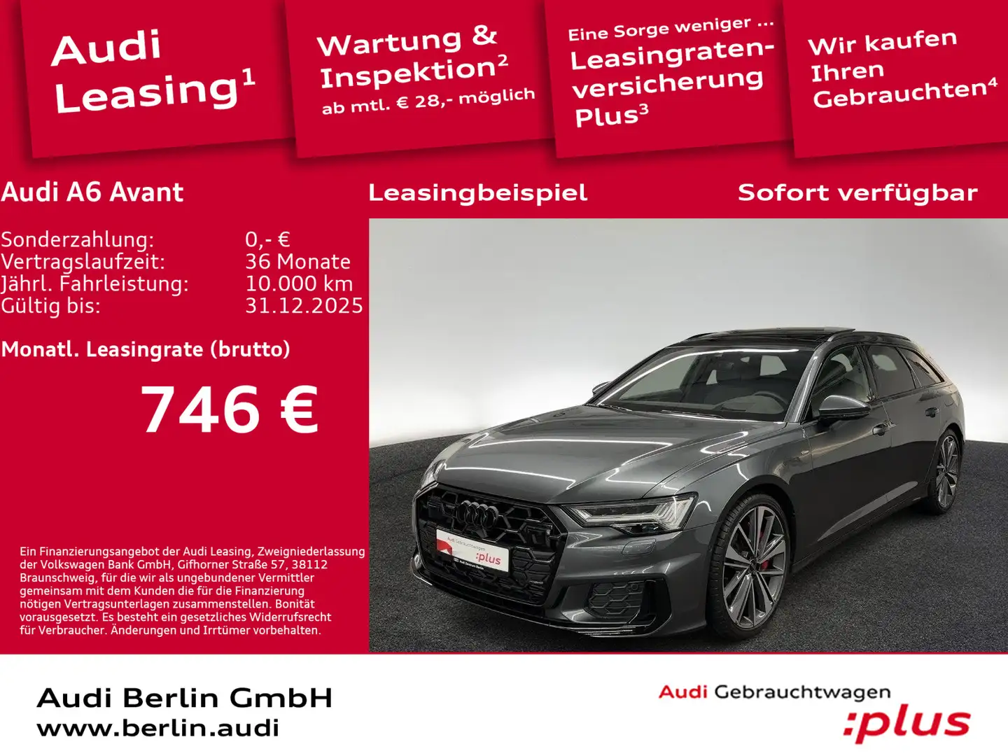 Audi A6 S line 55 TFSI e quattro S tronic Grau - 1