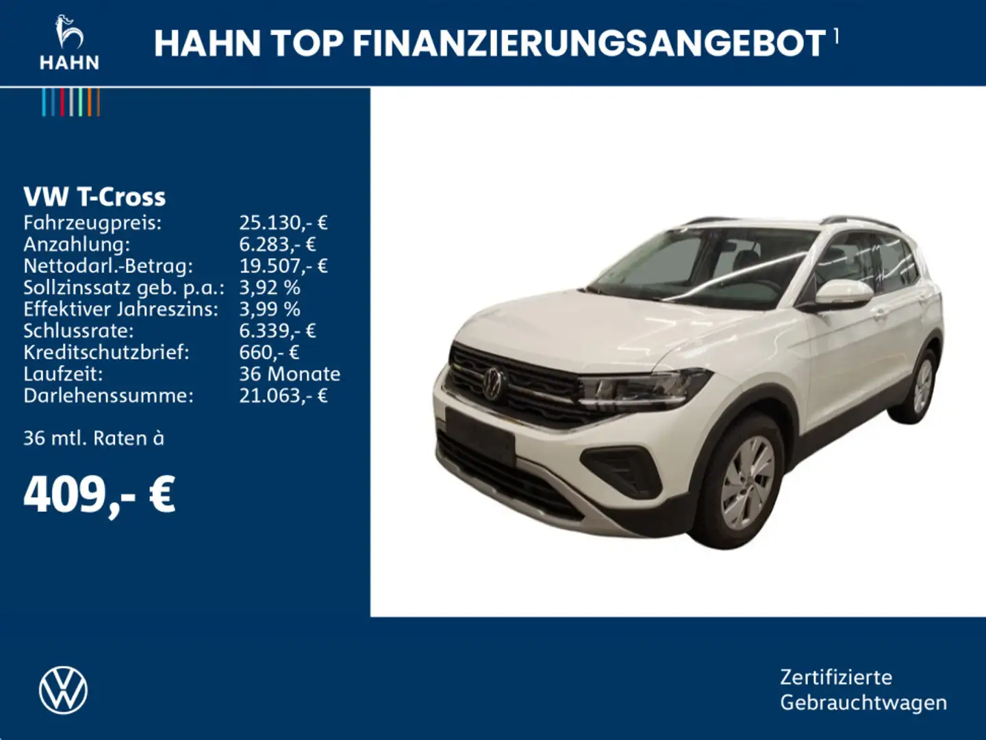 Volkswagen T-Cross 1.0TSI DSG Life LED Navi CAM Sitzh App-C Weiß - 2