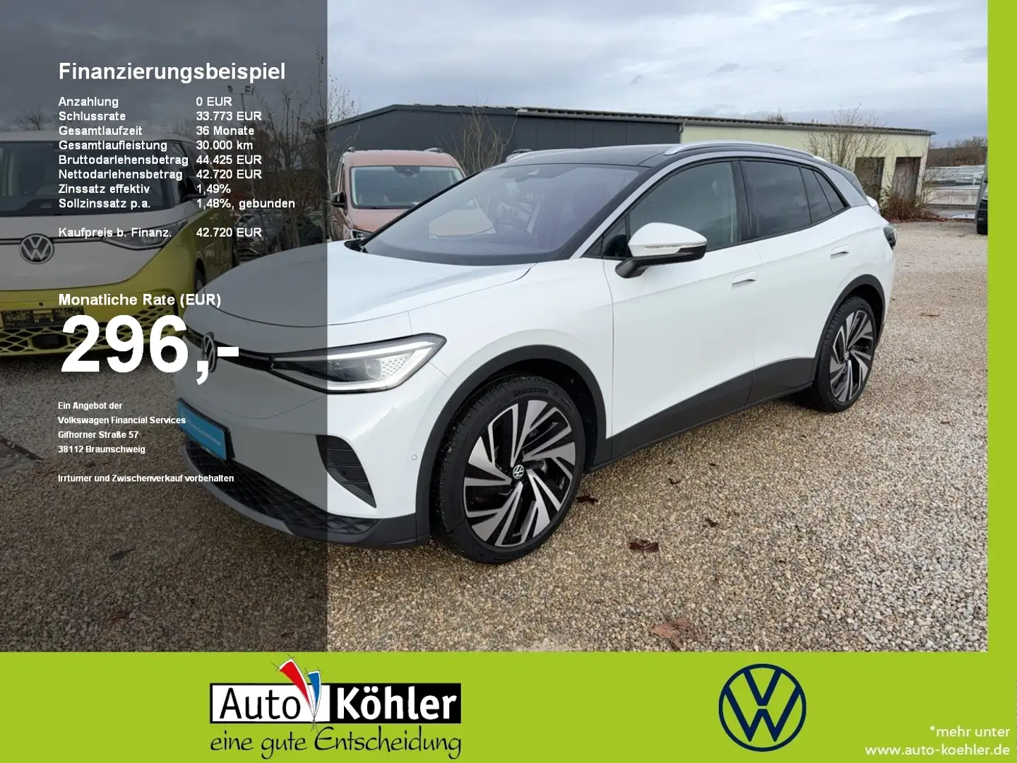 Volkswagen ID.4 .4 Pro Matrix/Pano/CCS/CarPlay/AHK/360/ACC/HUD Weiß - 1