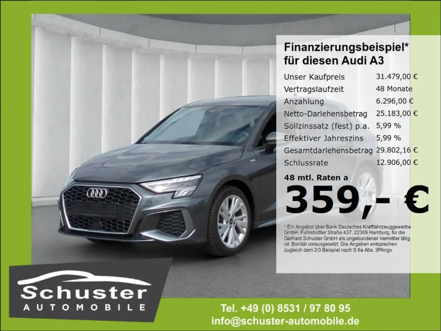 Audi A3 Sportback S-LINE 35eTFSI*S-tron ACC LED Navi Grau - 1