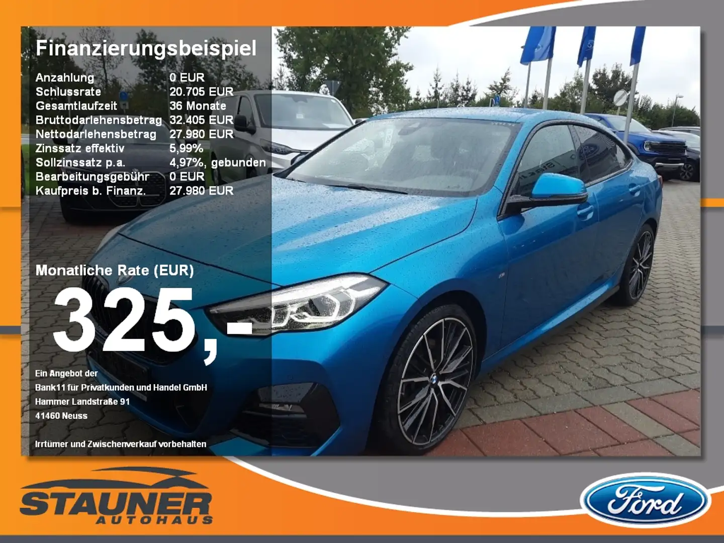 BMW 218 i Gran Coupe M-Sport ACC AHK H/K Kamera Blauw - 1