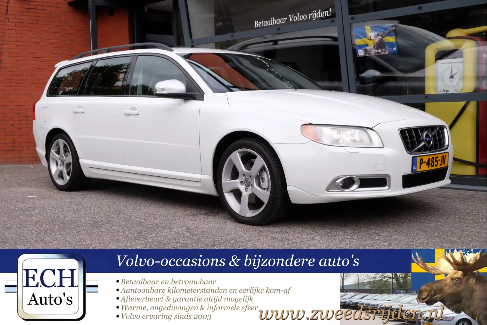 Volvo V70 T4 180 pk LPG-G3, R-Design, Leer, Xenon, Stoelverw Wit - 1