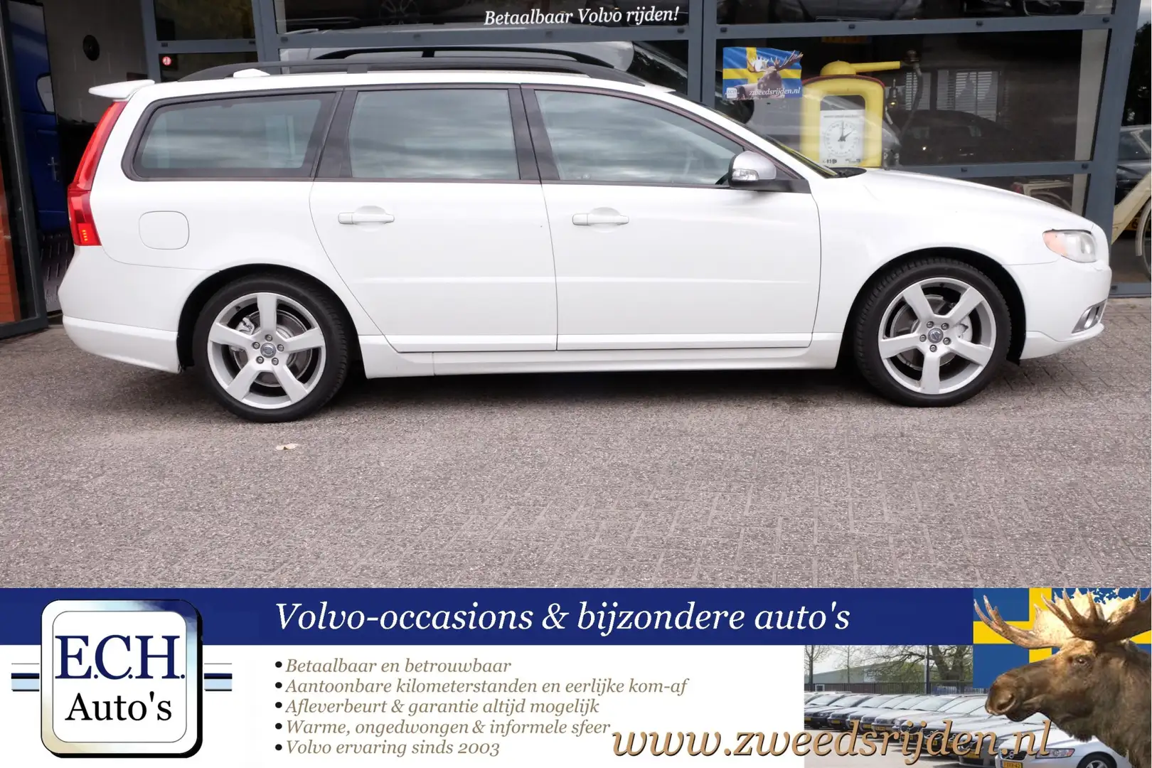 Volvo V70 T4 180 pk LPG-G3, R-Design, Leer, Xenon, Stoelverw Wit - 2
