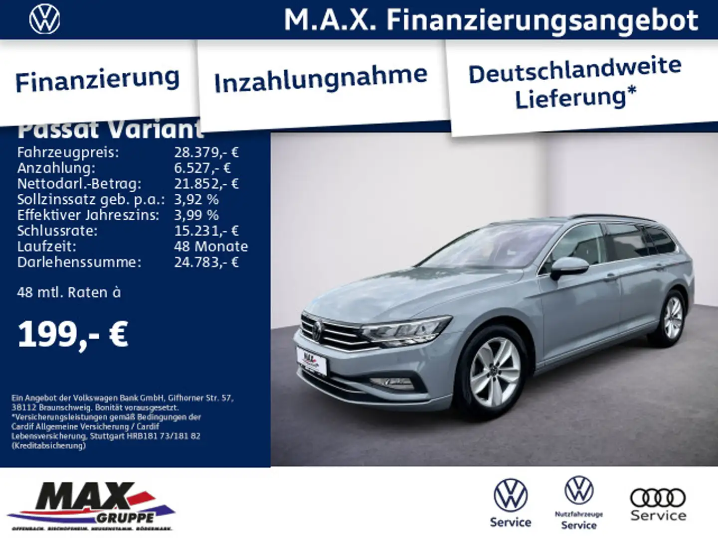 Volkswagen Passat Variant 2.0 TDI R-LINE LED+KAMERA+DCC+APP Gri - 1