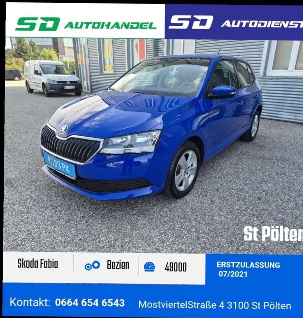 Skoda Fabia SC 1,0 Limousine Blau - 1
