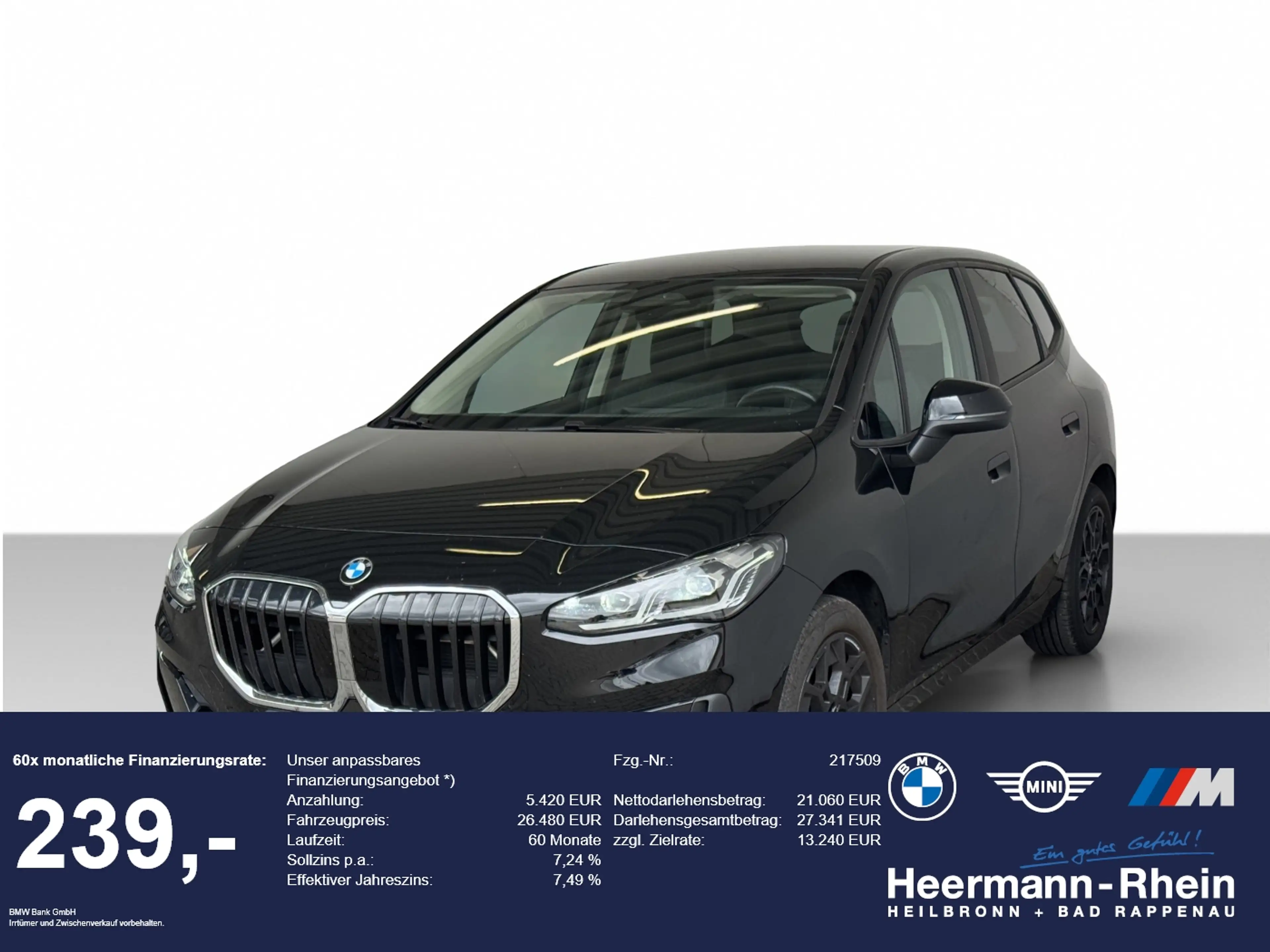 BMW 220 iA Active Tourer LiveCock.LED.AHK.ParkAss.SHZ