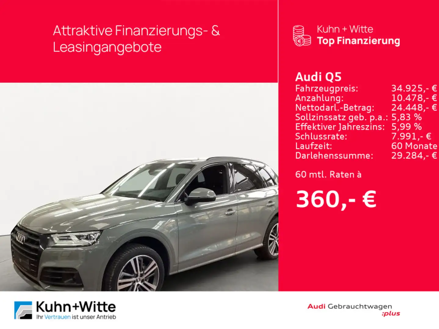 Audi Q5 50 TDI quattro sport *Pano*AHK*Matrix*RFK* Gris - 1