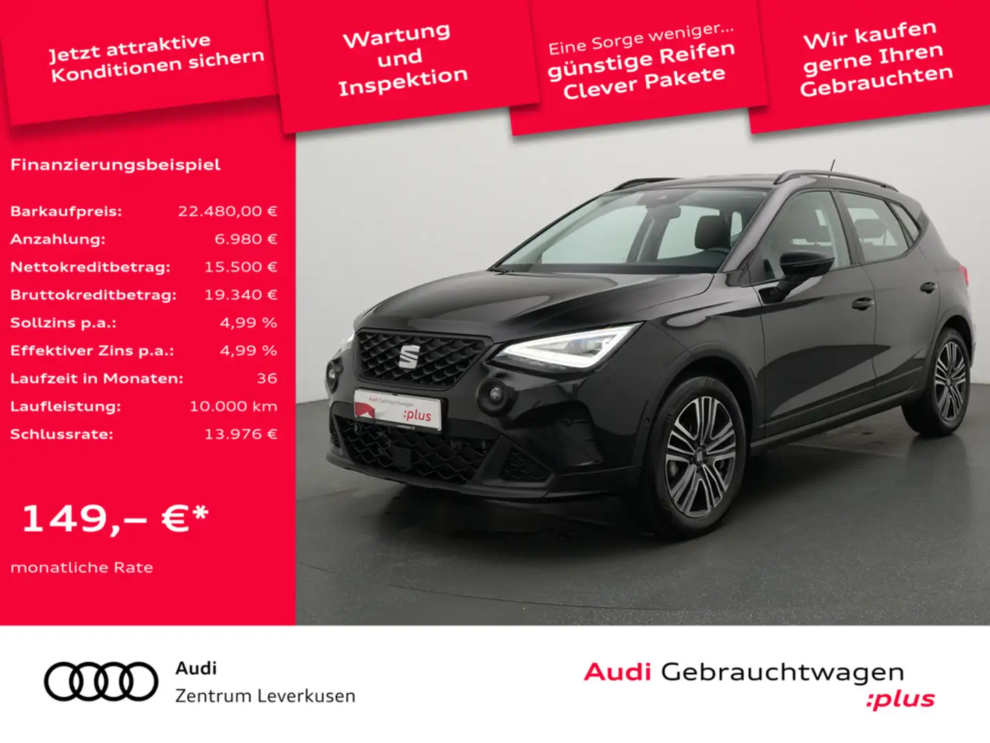 SEAT Arona Style DSG ACC AHK KAM SHZ CARPLAY Schwarz - 1
