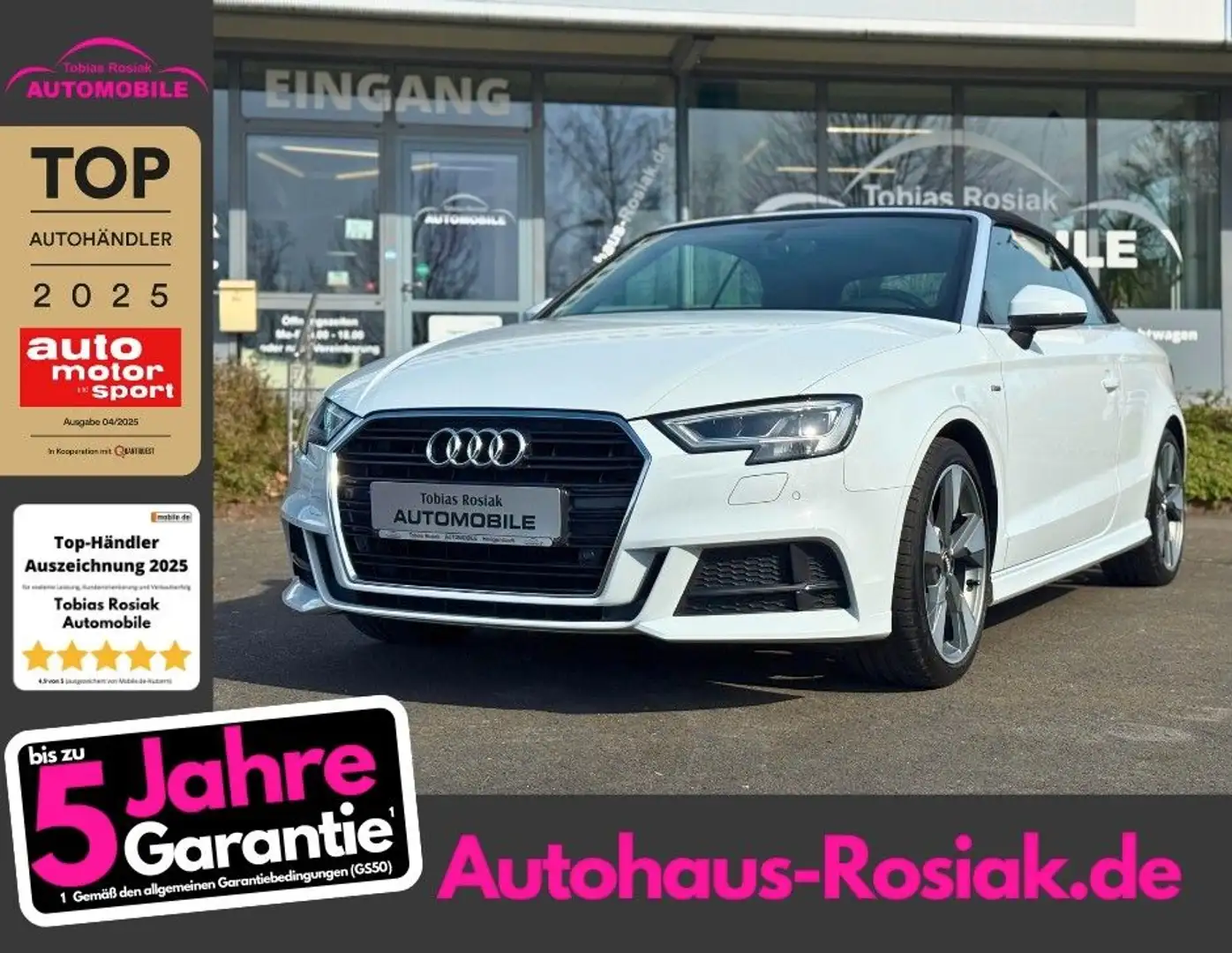 Audi A3 Cabriolet sport 3x S Line LED NAV SHZ Weiß - 1