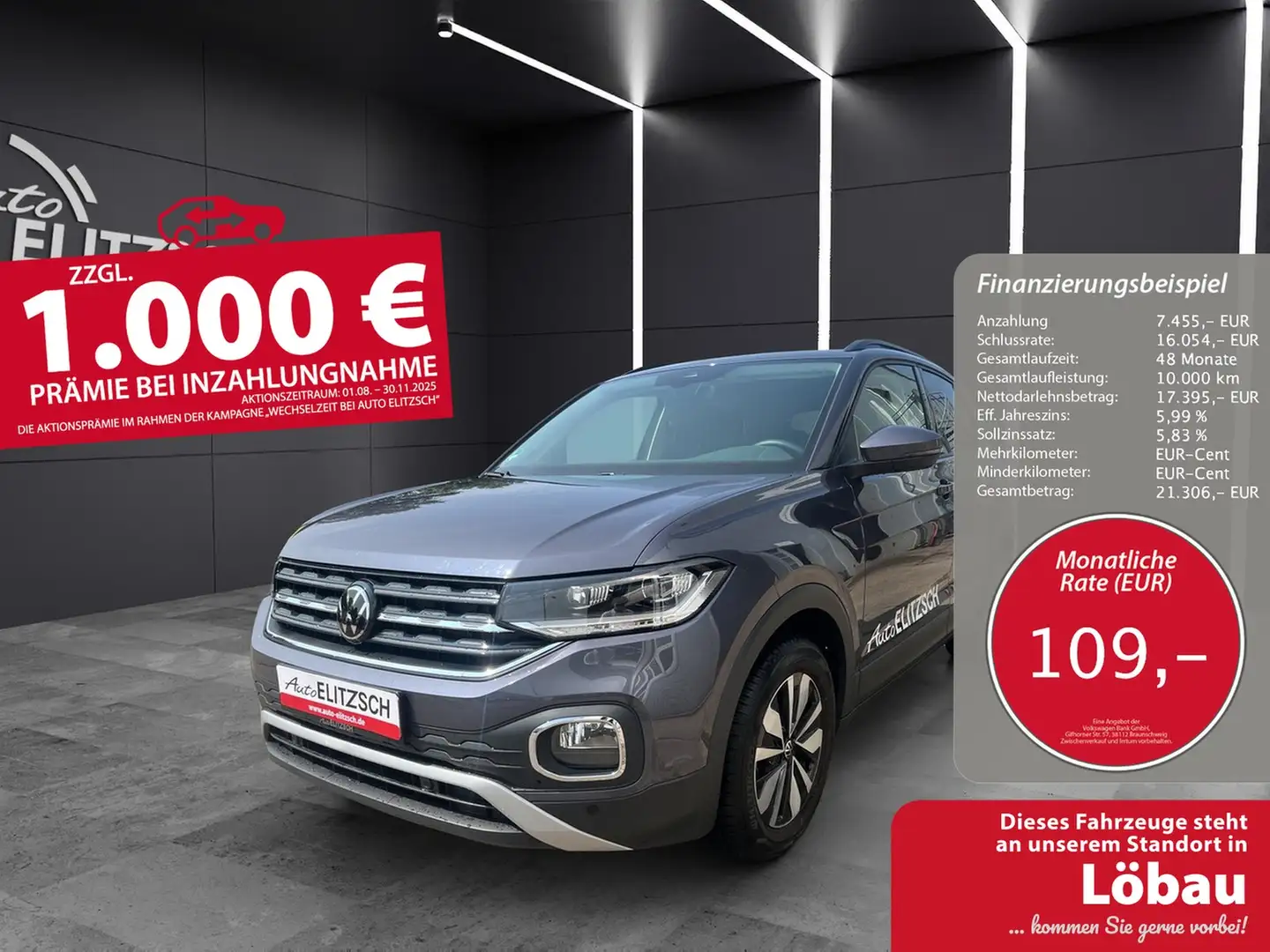 Volkswagen T-Cross 1.0 TSI Move DSG LED ACC 16" AHK Navi RearView ... Grau - 1