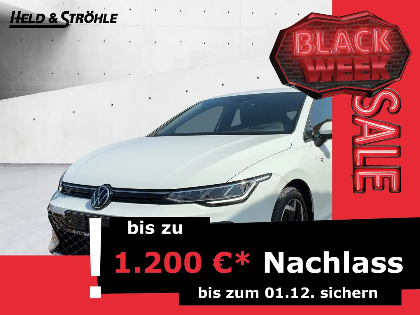 Volkswagen Golf 8 R-LINE 1.5 TSI NAV ACC HuD IDA 17" SFW Weiß - 1