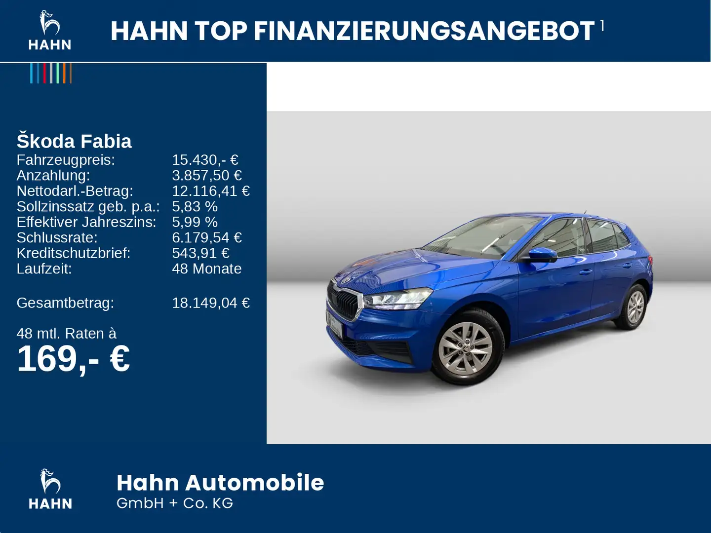 Skoda Fabia 1.0 TSI Active LED Sitzhzg Einparkh Blau - 2
