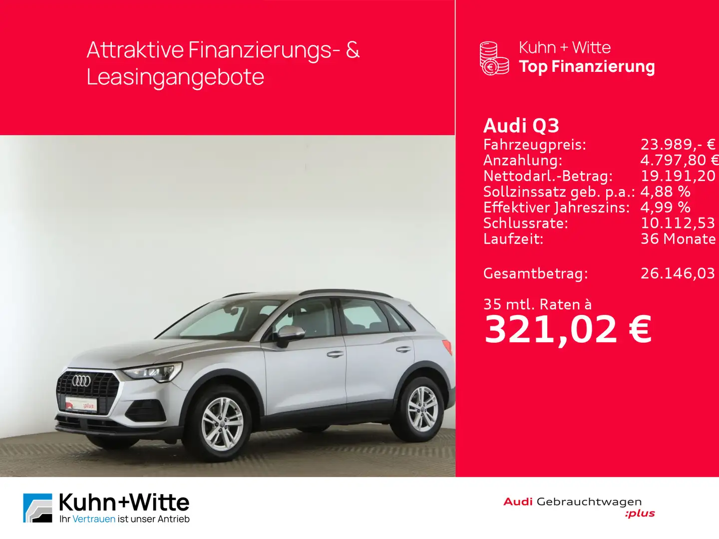 Audi Q3 35 TFSI *AHK*LED*PDC*SHZ*MMI-Plus* Silber - 1