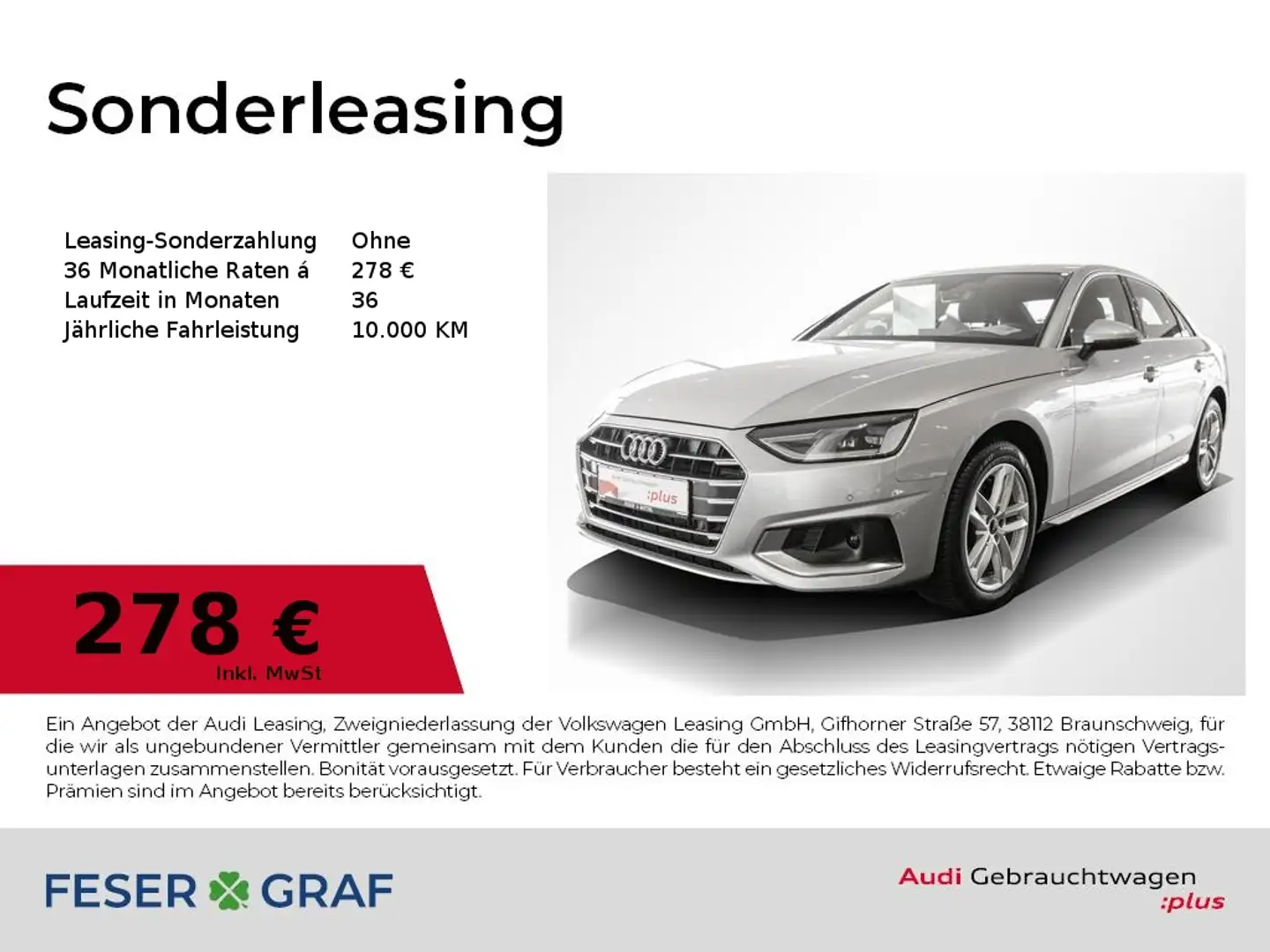 Audi A4 Limousine 35 TDI advanced Stronic,LED,Navi+,Kamera Silber - 1