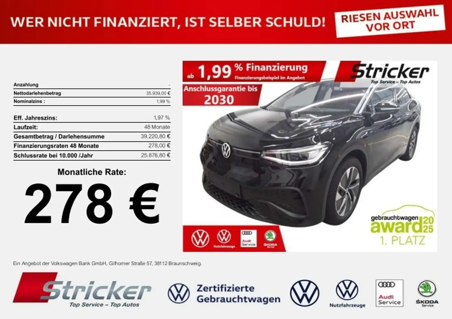 Volkswagen ID.5 Pro 210/77 278,-ohne Anzahlung IQ.Light Wärmepump Schwarz - 1