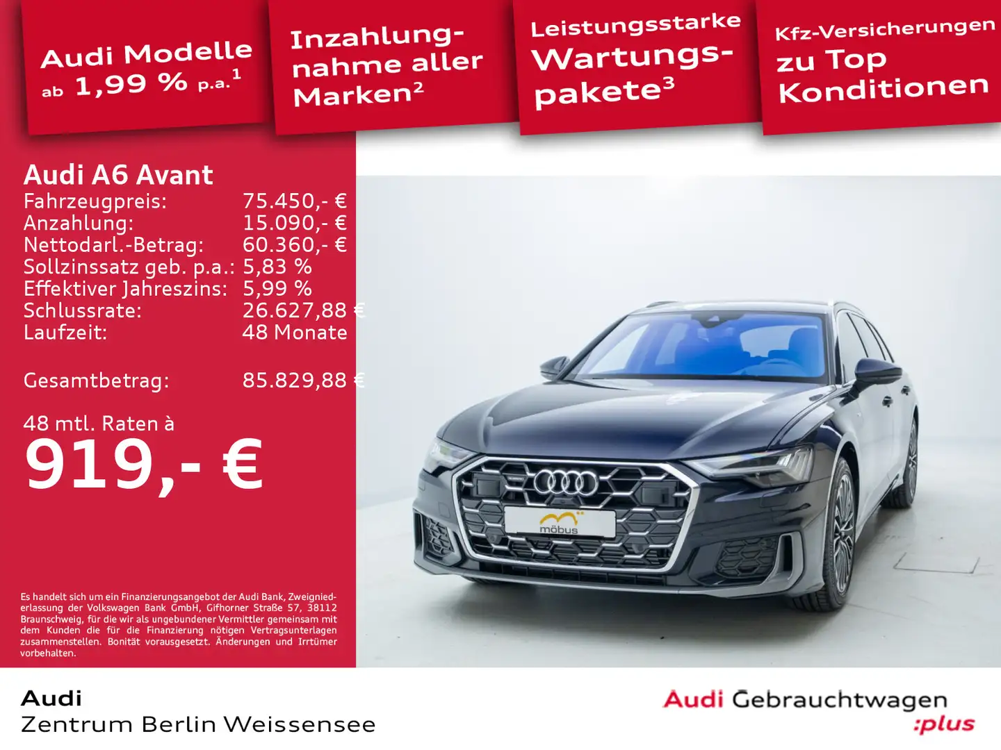 Audi A6 55 TFSIe S-TRO*QU*S-LINE*MATRIX*HUD*AHK Blau - 1