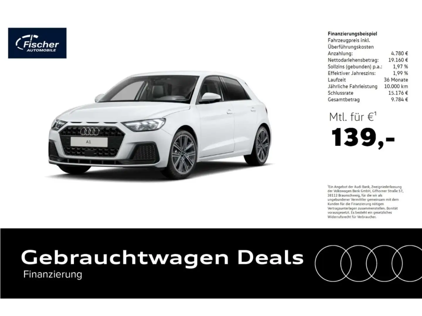Audi A1 Sportback 25 TFSI advanced S-Tronic 17''/LED Weiß - 1