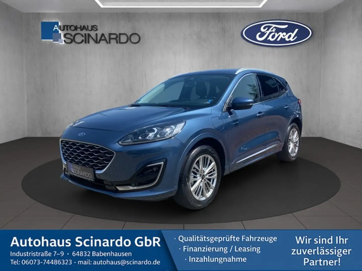 Ford Kuga 2.5PHEV Vignale LEDER*NAVI*B&O*LED*RFK*PDC Blauw - 1