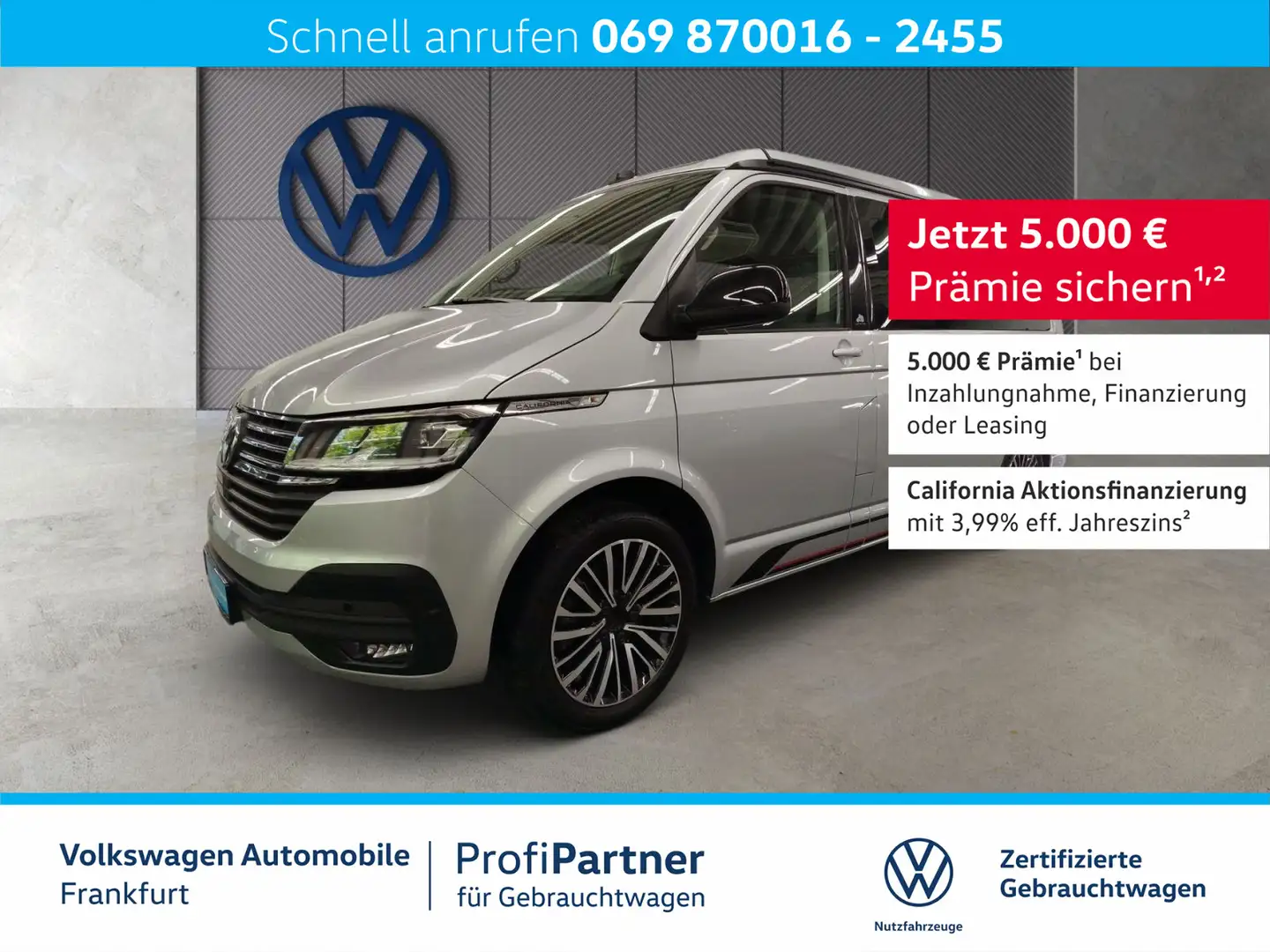 Volkswagen T6.1 California 2.0 TDI Ocean Navi LED DAB+ Silber - 1