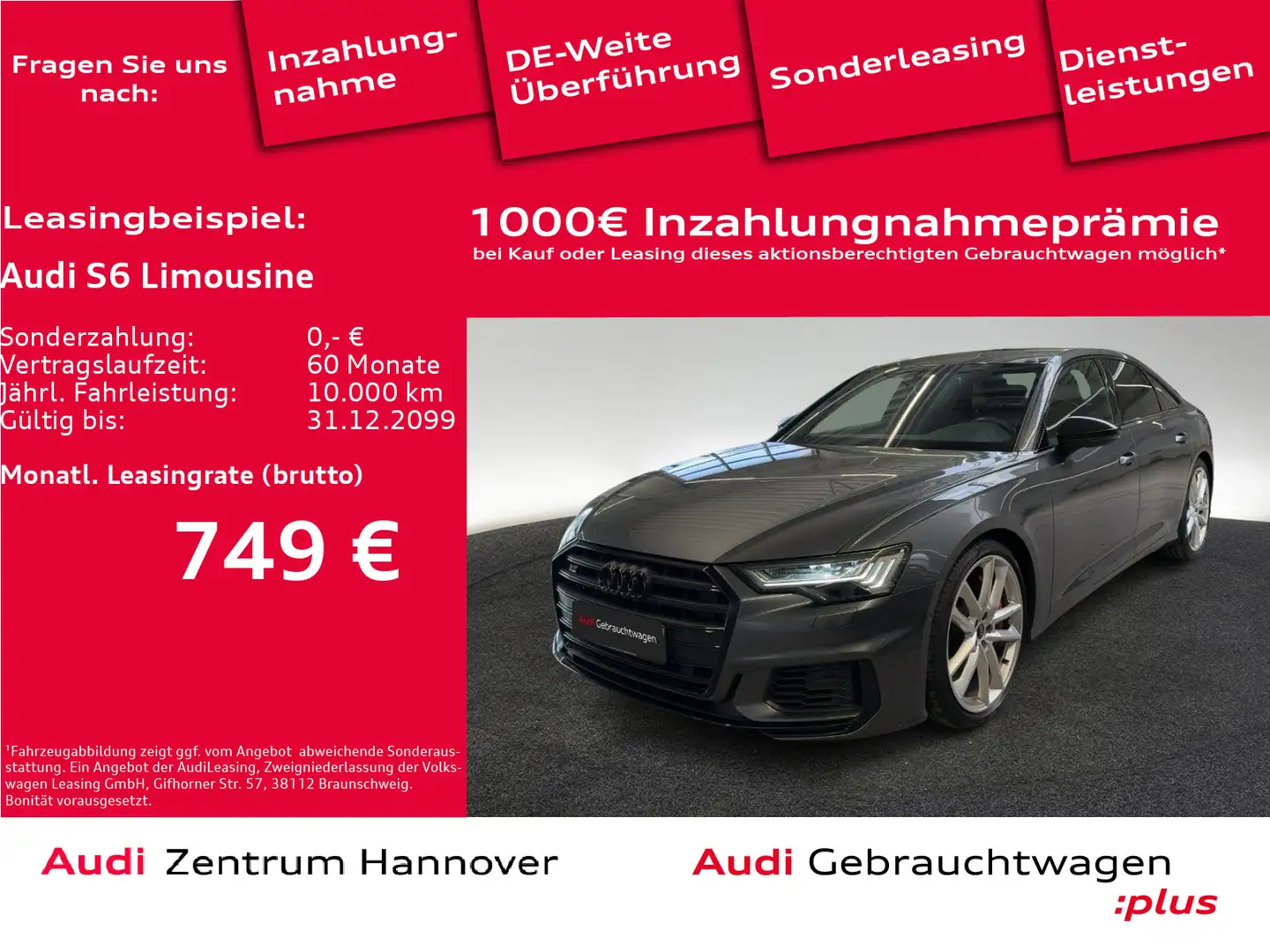 Audi S6 3.0 TDI quattro HD Matrix B&O virtu Gris - 1