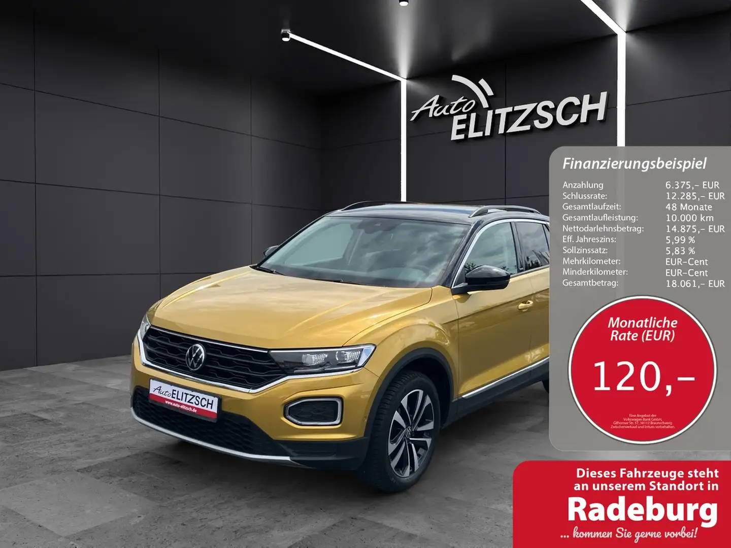 Volkswagen T-Roc TSI United LED Navi AID ACC Park-Assist SH Gelb - 1