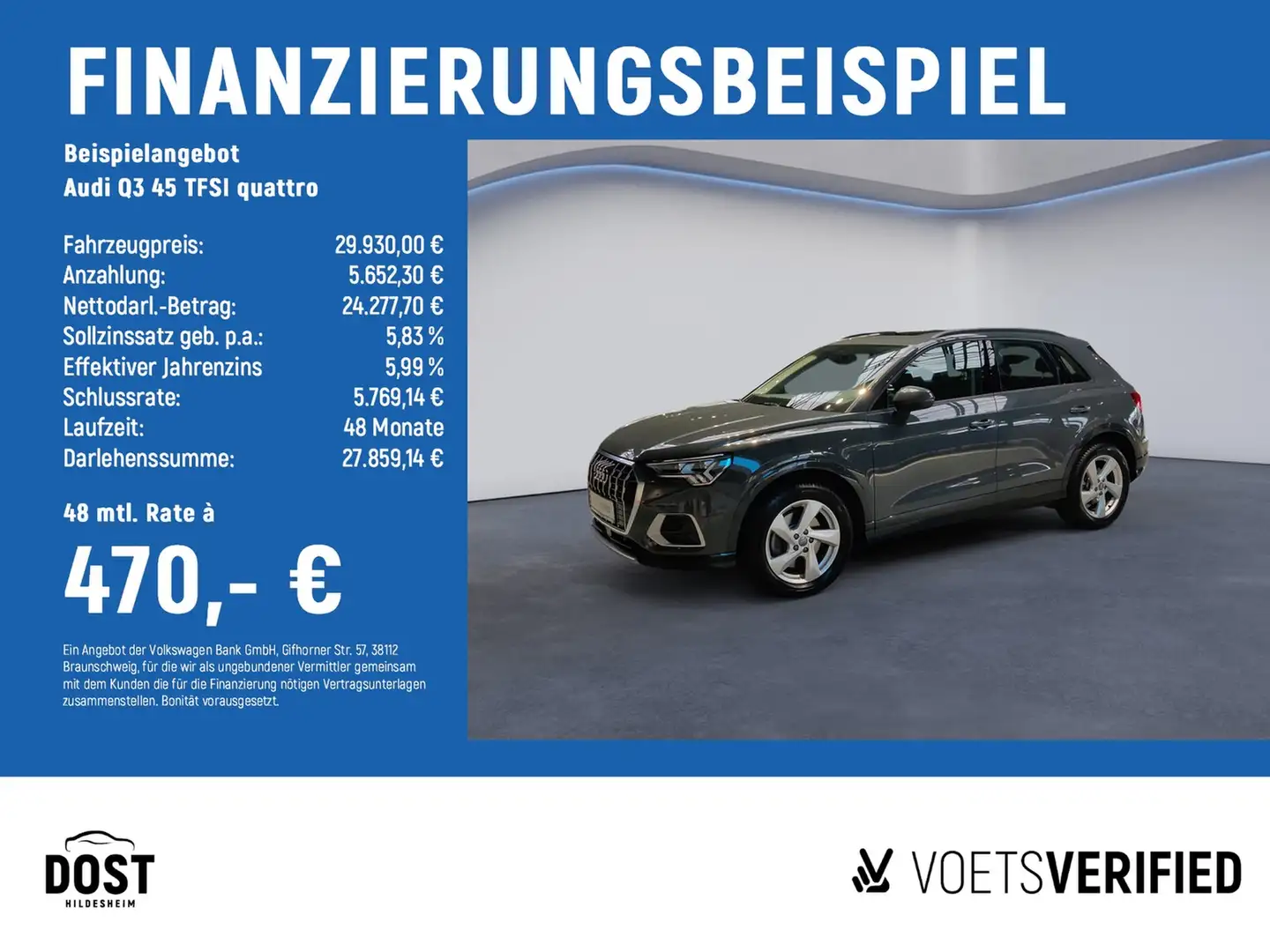 Audi Q3 45 TFSI quattro advanced AHK+MATRIX LED+PANO Grau - 2