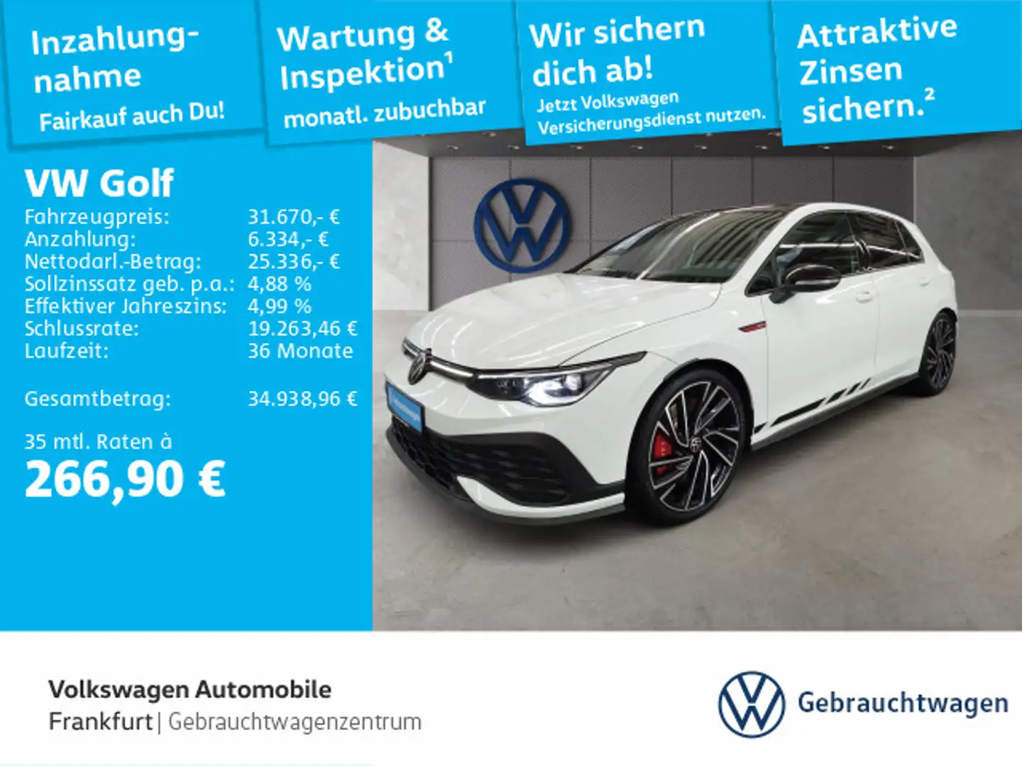 Volkswagen Golf GTI Golf VIII 2.0 TSI GTI Clubsport BLACKSTYLE PANO Weiß - 1