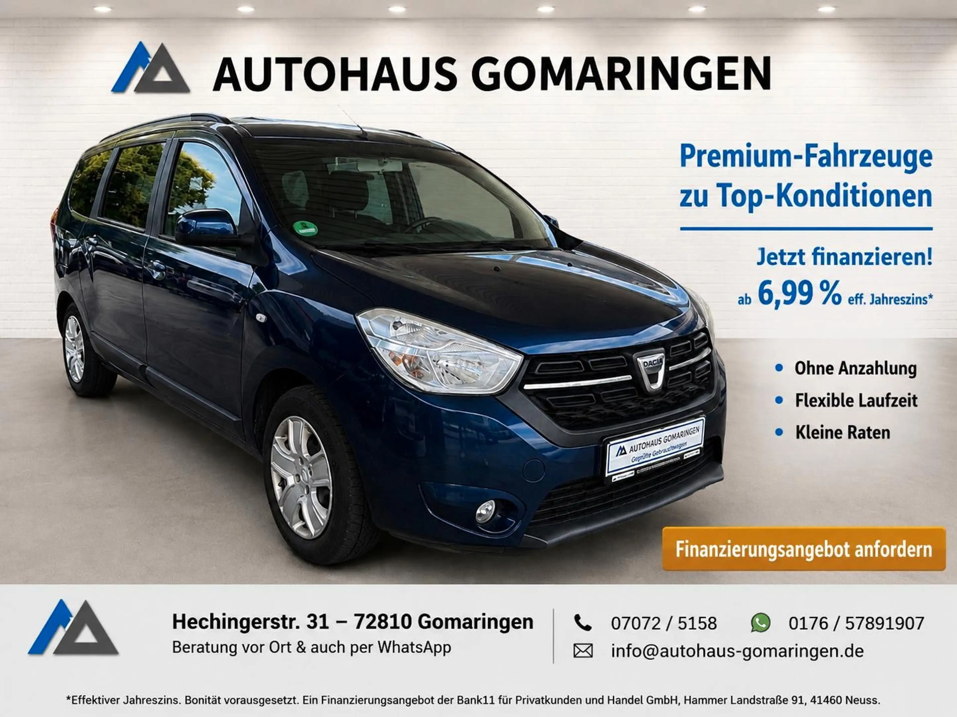 Dacia Lodgy * 7-Sitze*NAVI*Steuerkette Neu*AHK*1.Hand*
