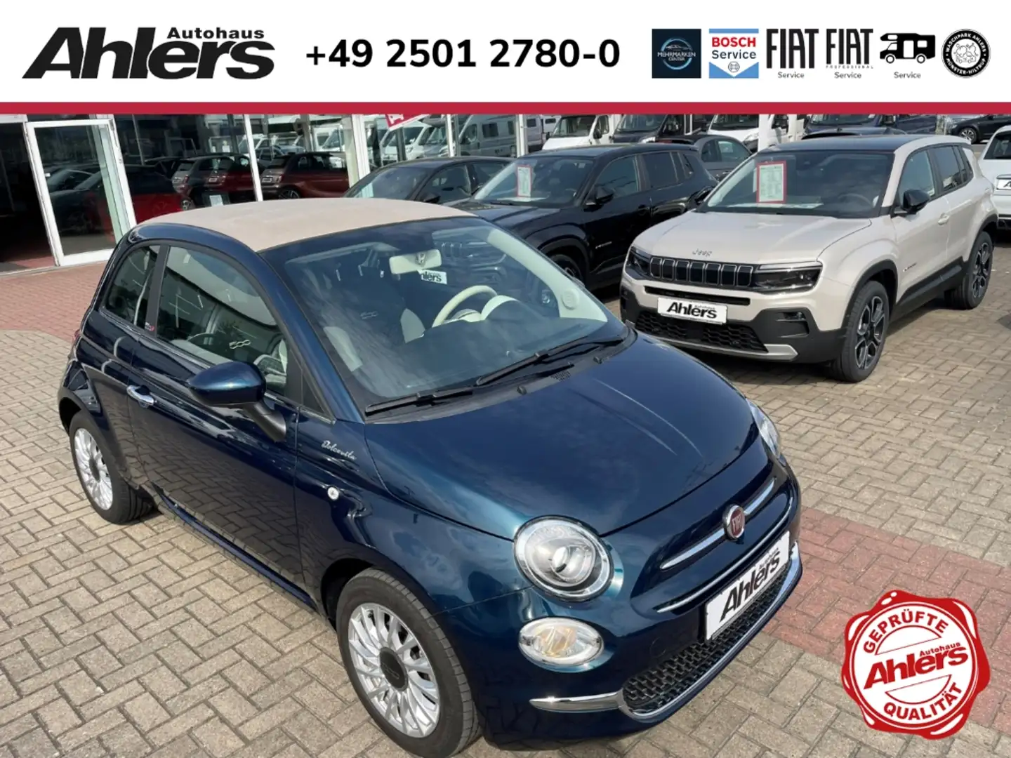 Fiat 500C DolceVita+2xSHZ+CARPLAY+KLIMA+TEMPOMAT+PDC+DAB+ Blau - 1