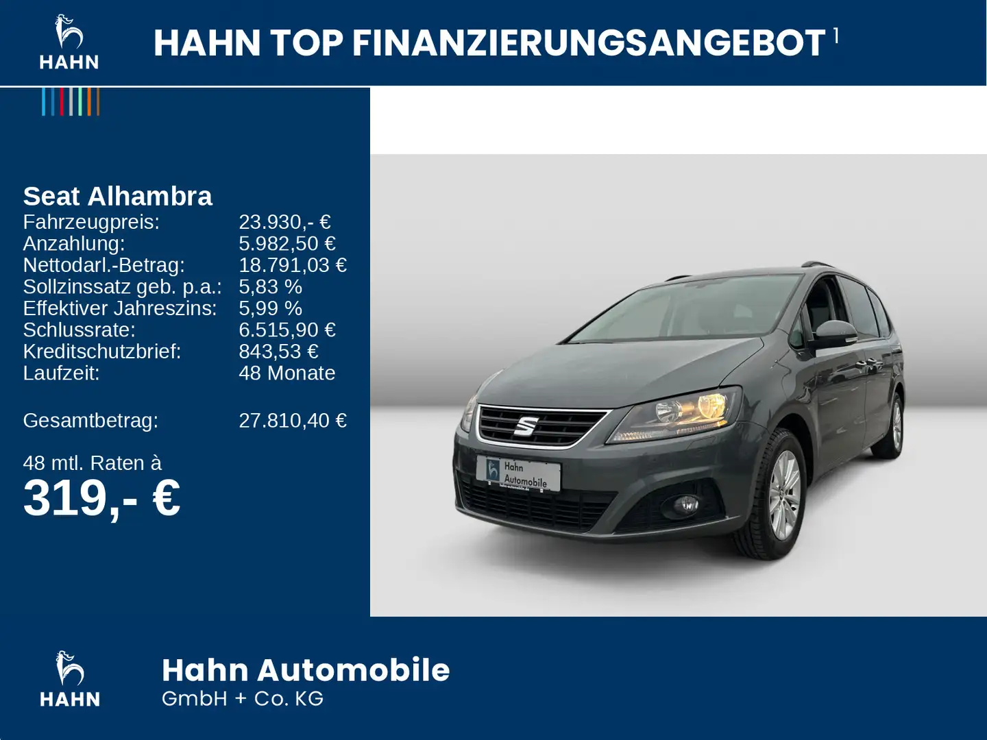 SEAT Alhambra 1.4TSI DSG Style AHK 7-Sitzer Climatr Grau - 2