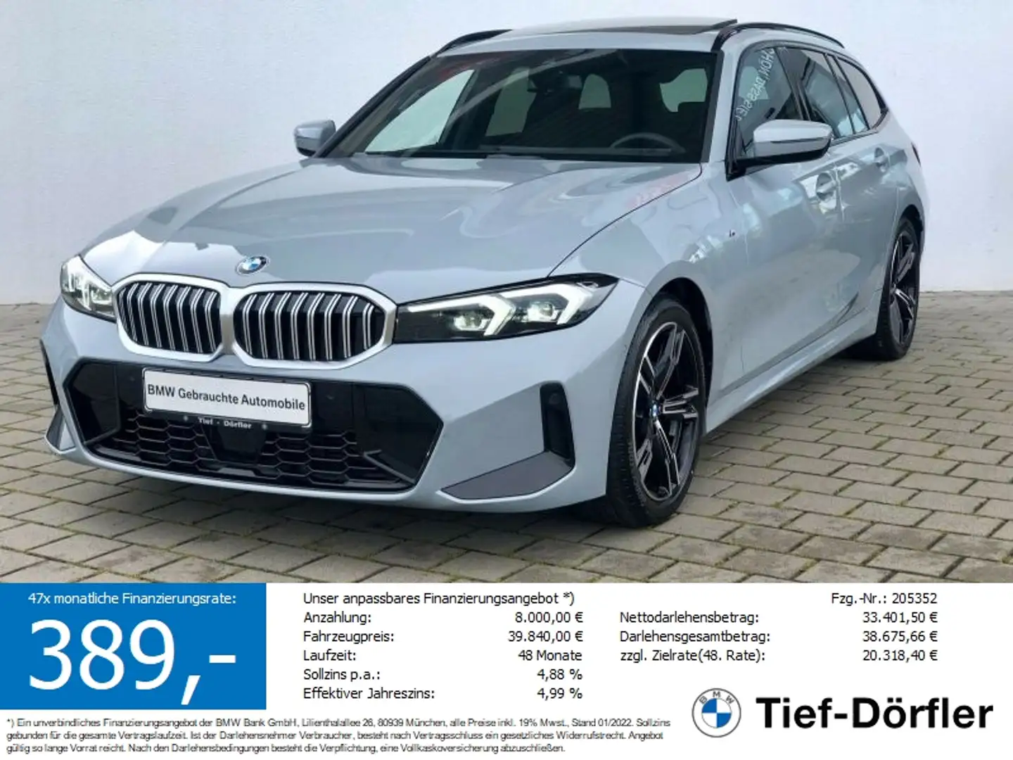 BMW 318 d SAG M Sport AHK/ACC/PANO/K-ZUG/CAM/PRIVACY Gris - 1