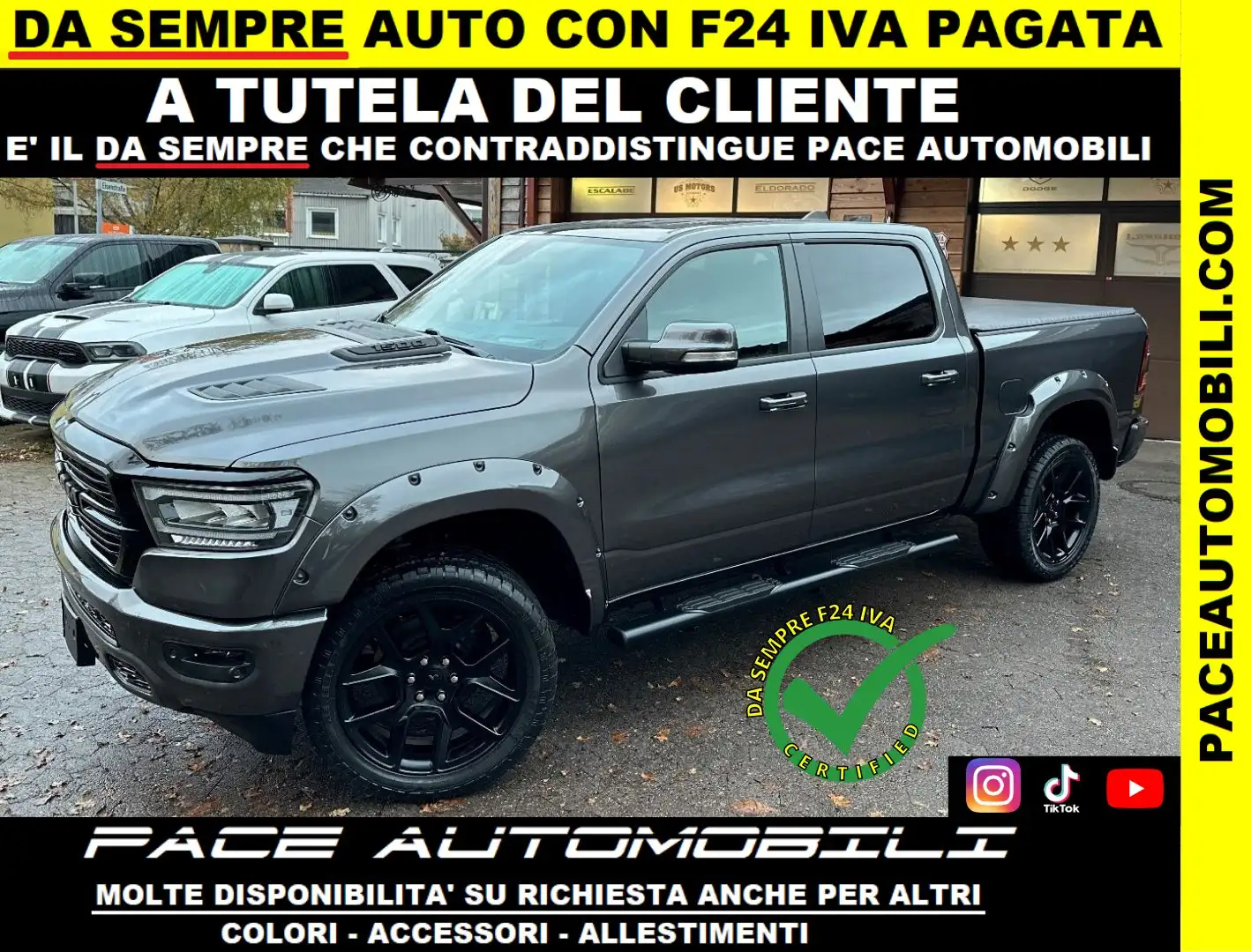 Dodge RAM 5.7 V8 HEAD UP 4X4 LIFT BLACK PACK N1 KAMERA ACC Grigio - 1