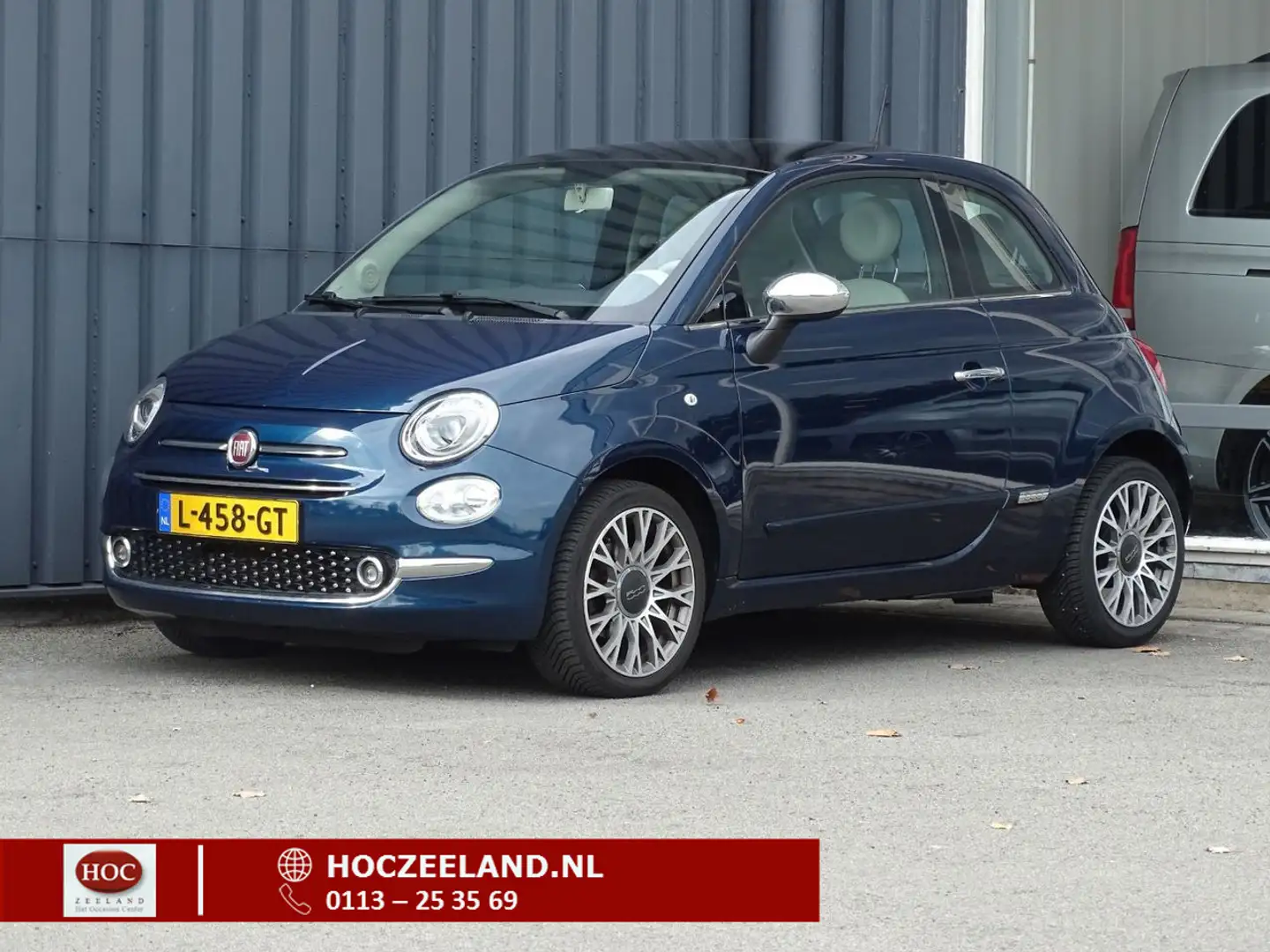Fiat 500 1.2 Lounge | Pano | Clima | Navi | 16" Blauw - 1
