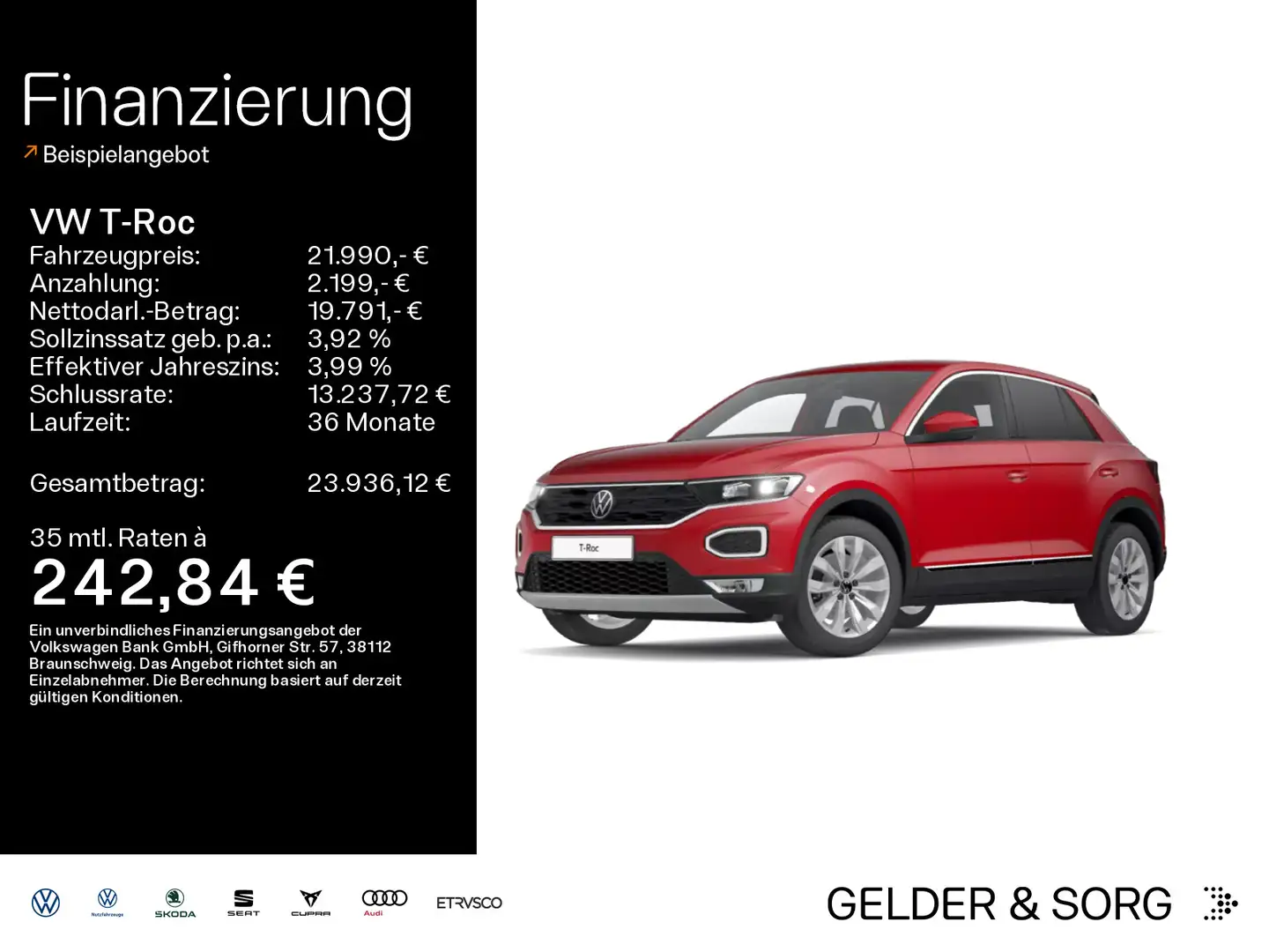 Volkswagen T-Roc Sport 2.0 TDI AHK*LED*Navi*DAB+*ACC Rouge - 1