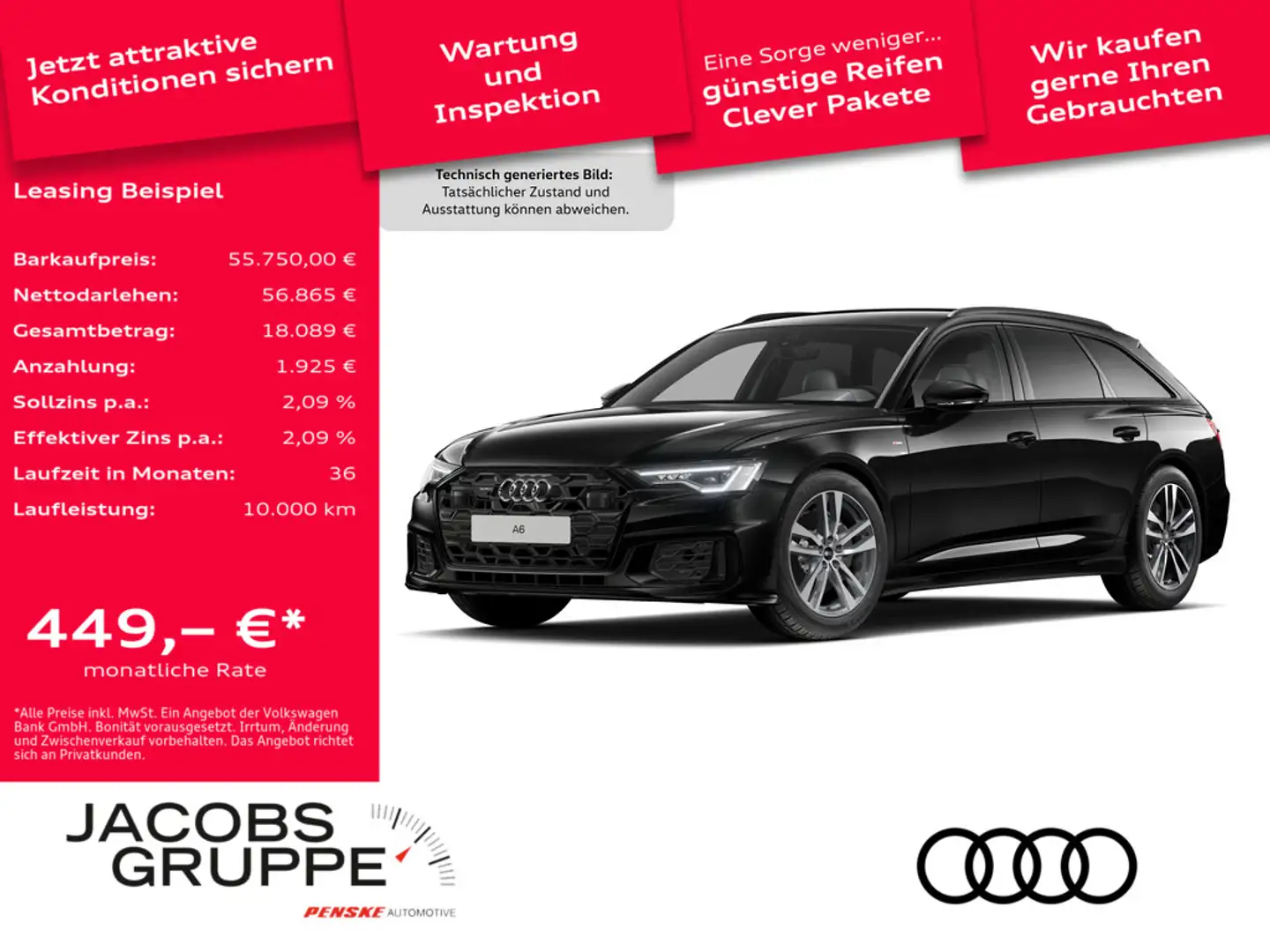 Audi A6 Avant 50 TDI quattro S line MatrixLED|AHK|Kamera| Schwarz - 1