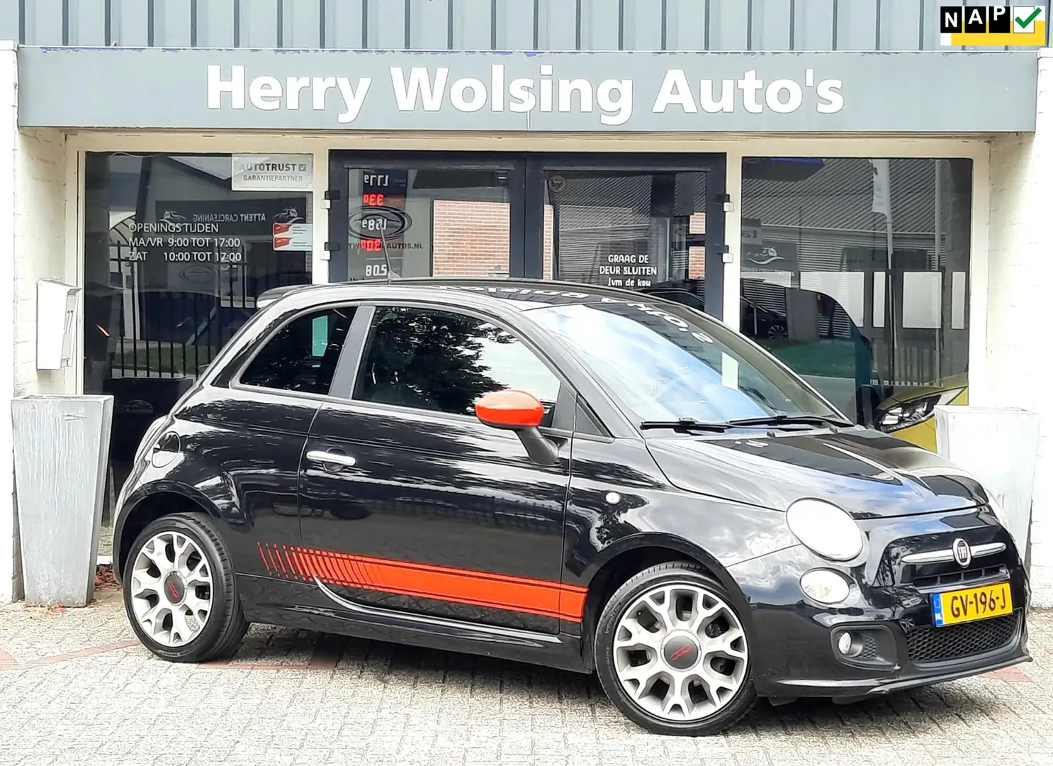 Fiat 500 0.9 TwinAir Turbo 500S Zwart - 1