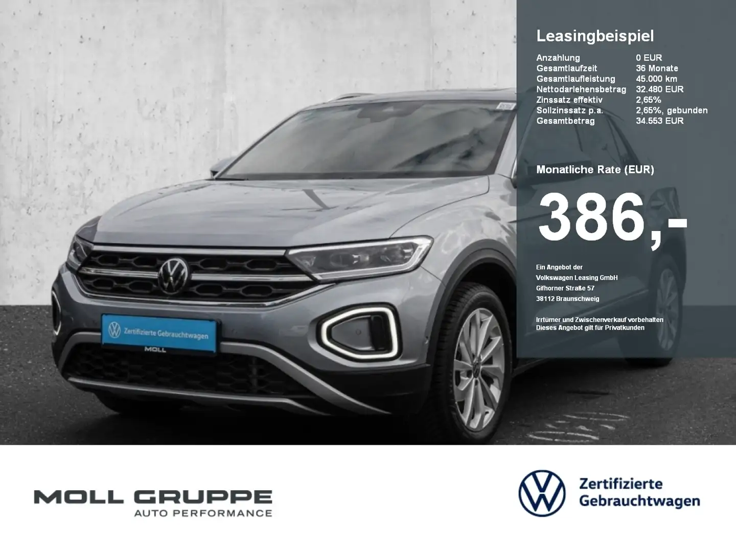 Volkswagen T-Roc 2.0 TDI DSG Style NAVI PANO LED STANDHZG Silber - 1