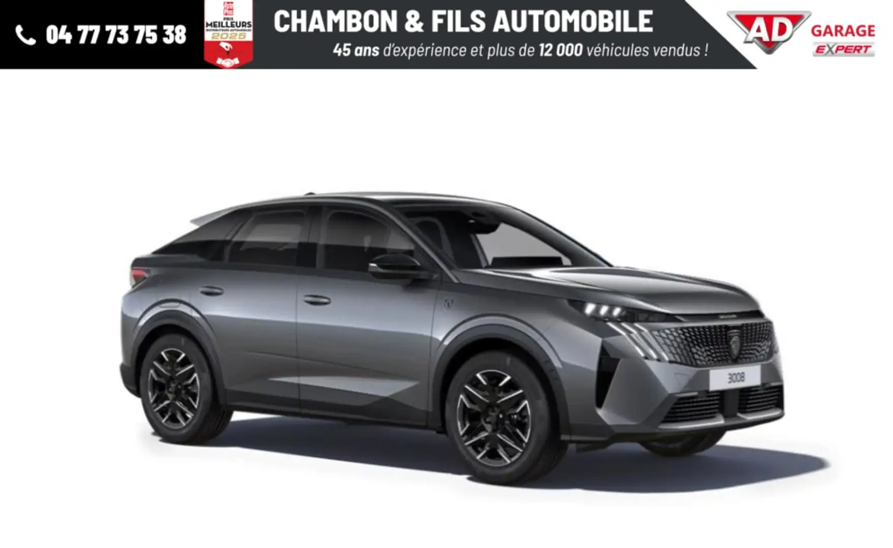 Peugeot 3008 Hybrid 145 e-DCS6 GT Gris - 1