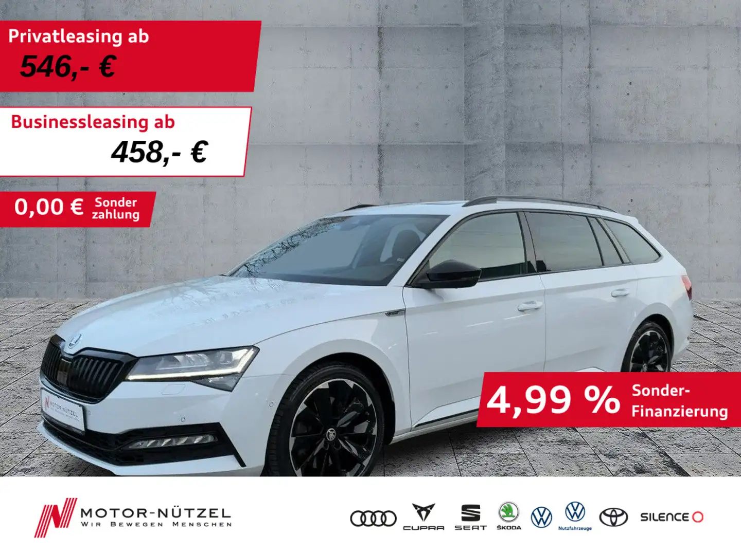 Skoda Superb Combi 2.0 TSI 4x4 SPORTLINE BEAM+NAVI+AHK Wit - 1