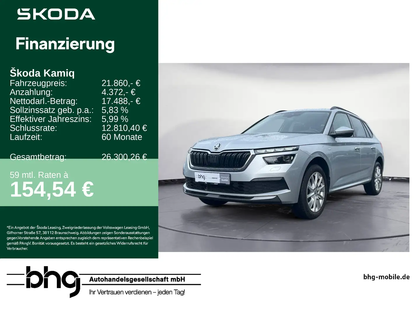 Skoda Kamiq 1.5 TSI Tour Silber - 1