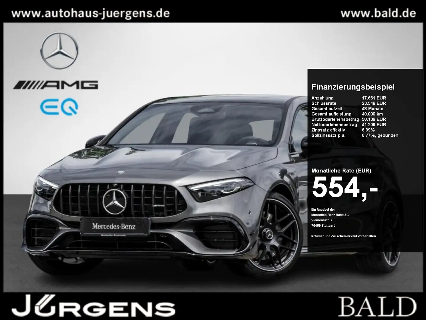 Mercedes-Benz A 45 AMG A 45 S AMG 4M+ Aero/ILS/Pano/Burm/360/HUD/Night Šedá - 1