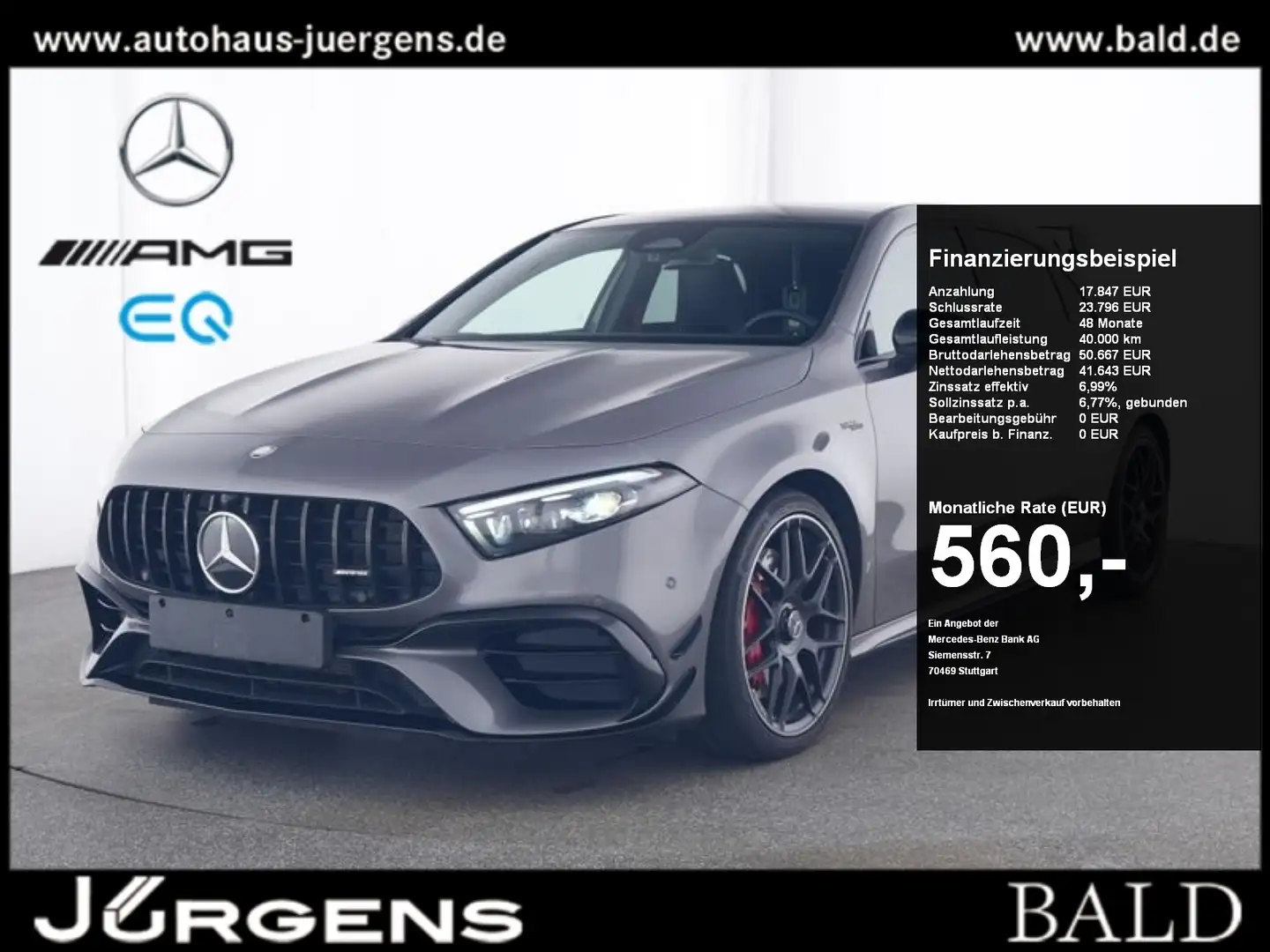 Mercedes-Benz A 45 AMG A 45 S AMG 4M+ Aero/ILS/Pano/Burm/360/HUD/Night Grijs - 1